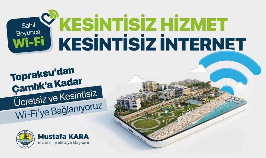 Erdemli sahiline fiber ve Wi‑Fi 7 ile kesintisiz bağlantı geldi