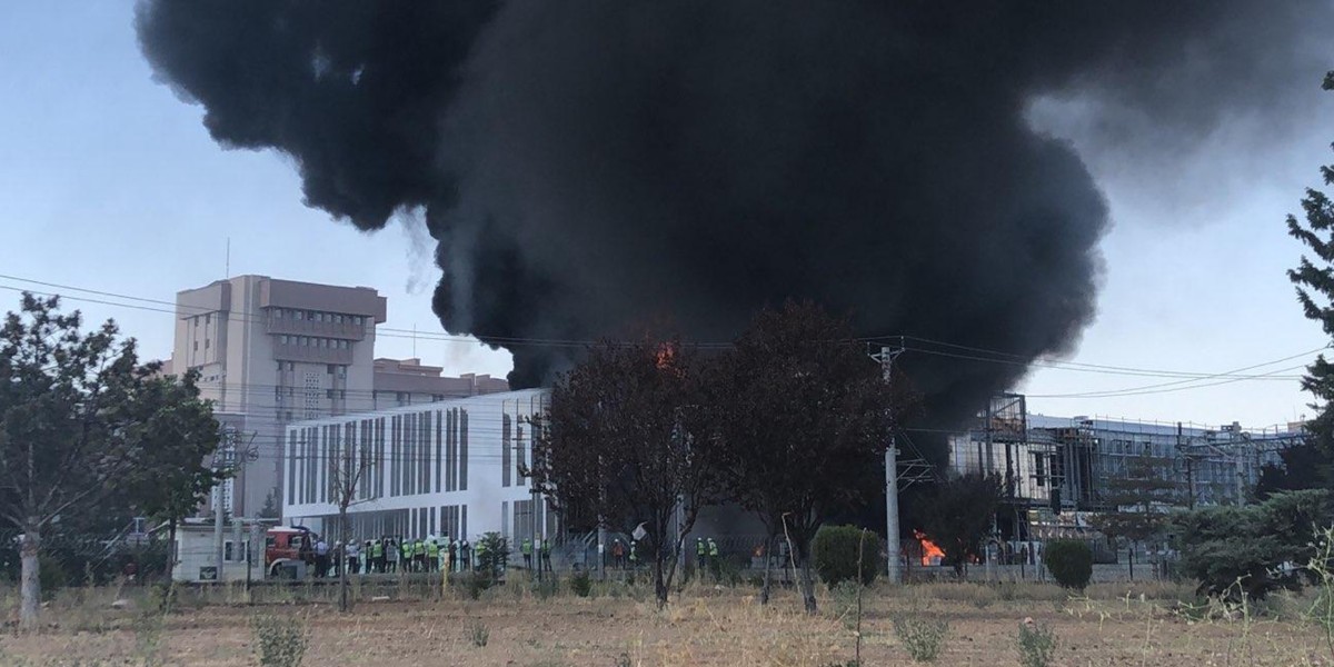 ankara sanayi bölgesinde korkutan yangın