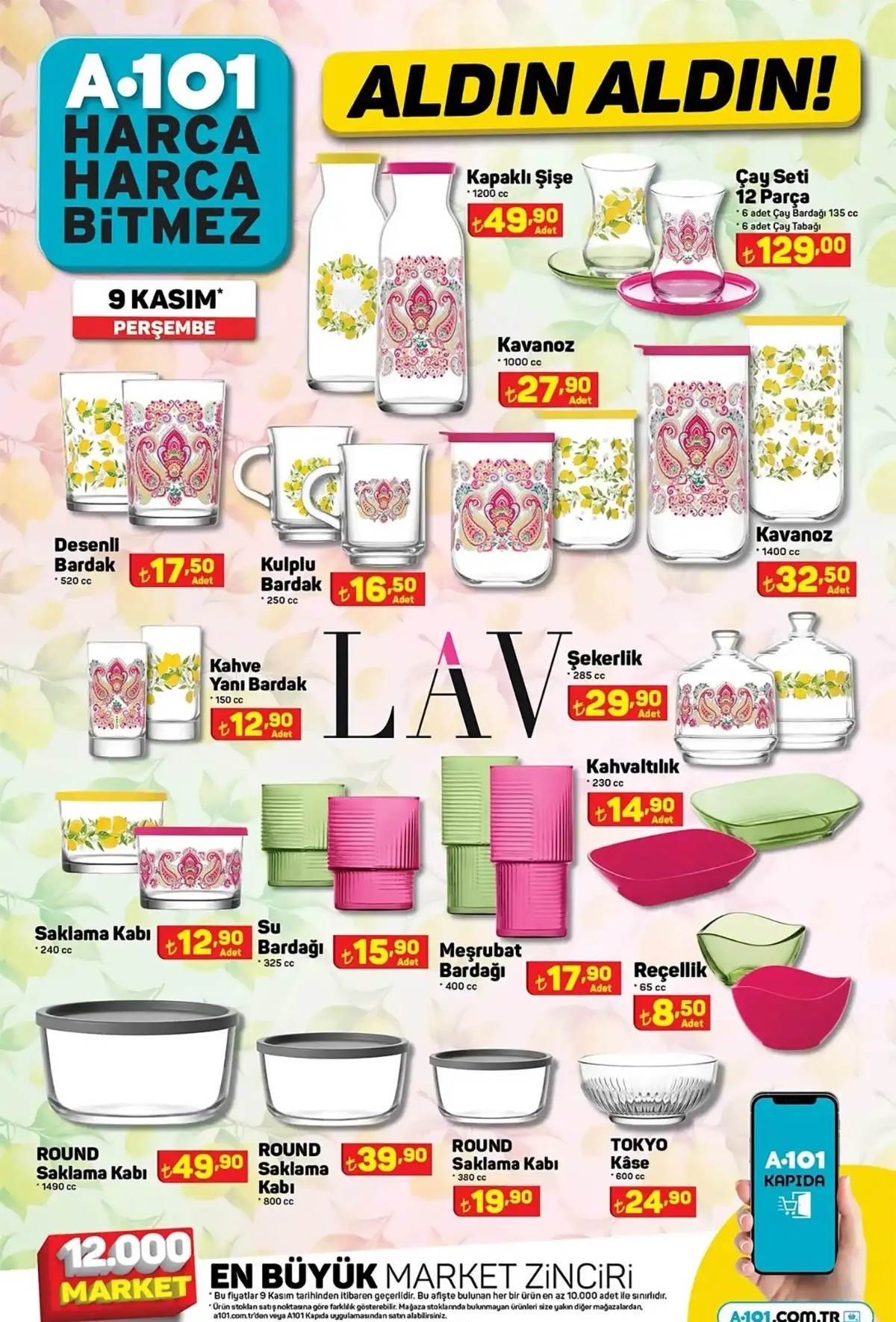 9 Kasım 2023 A101 Güncel Ürün Kataloğu