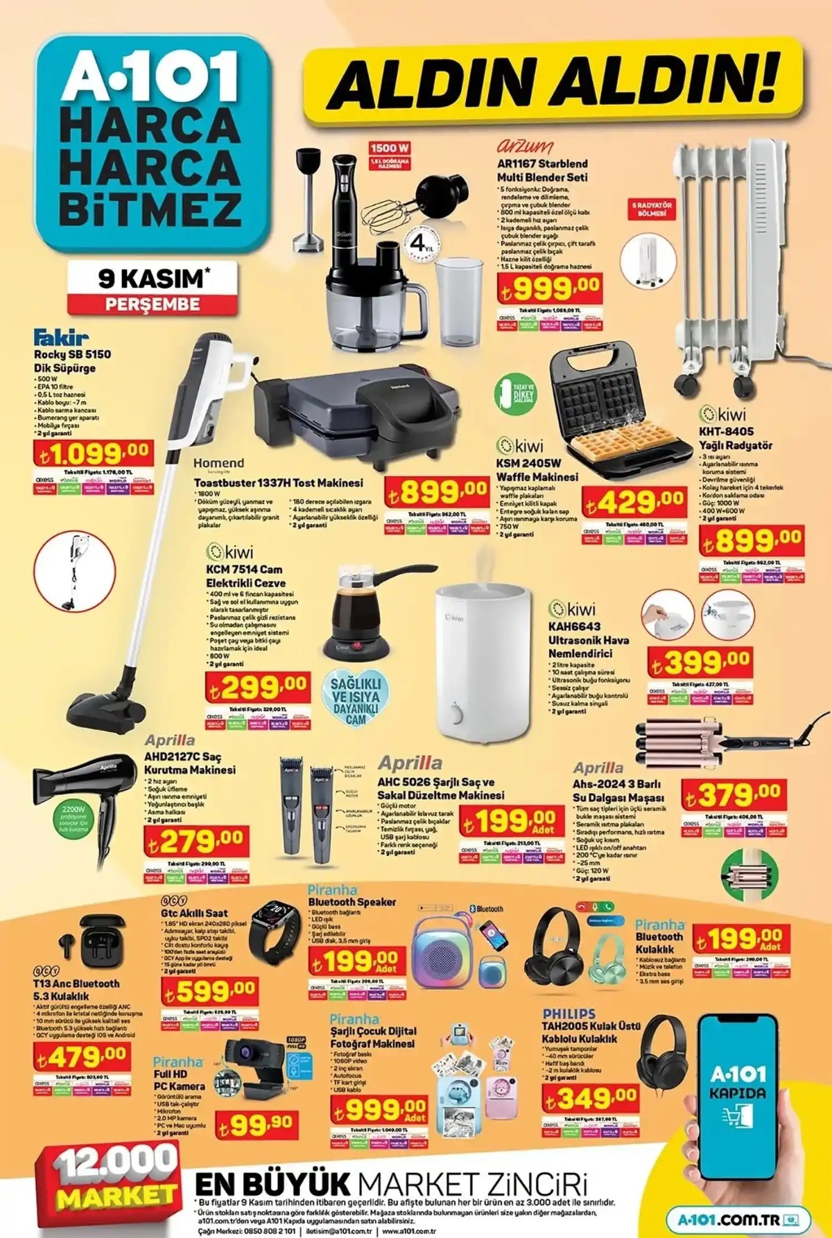 9 Kasım 2023 A101 Güncel Ürün Kataloğu