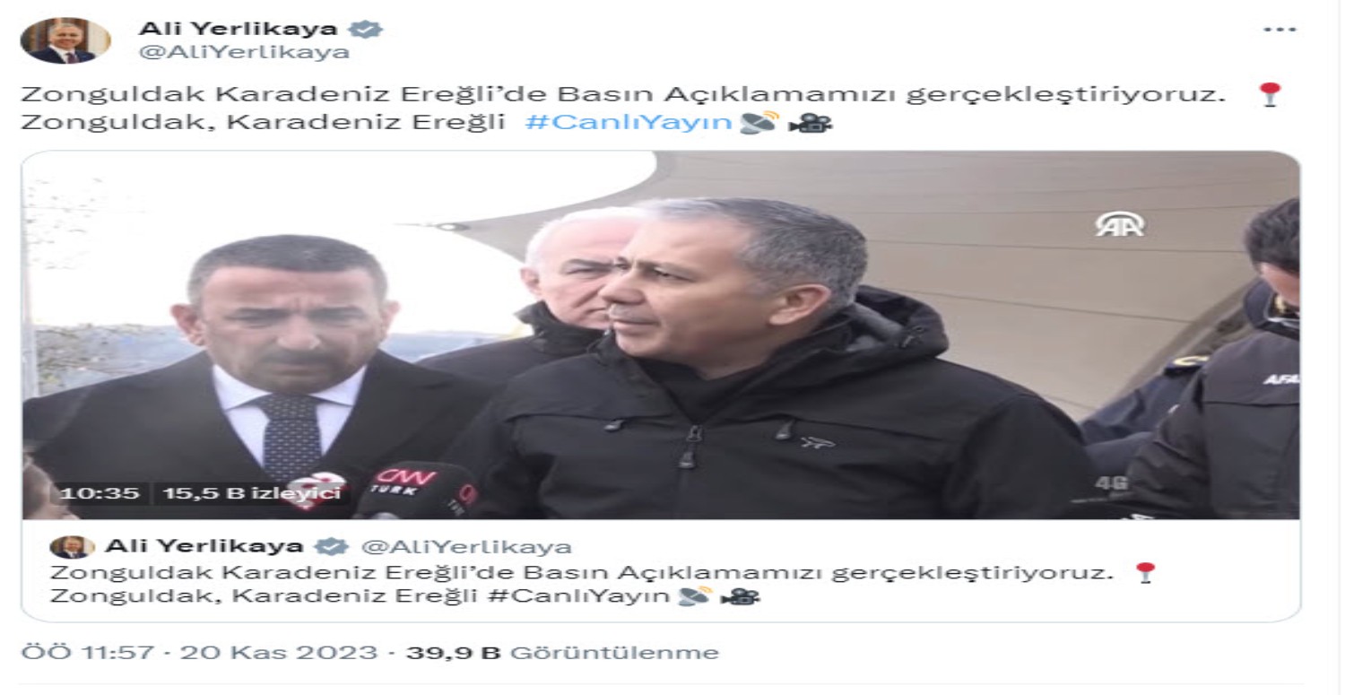 Ali Yerlikaya açıklama