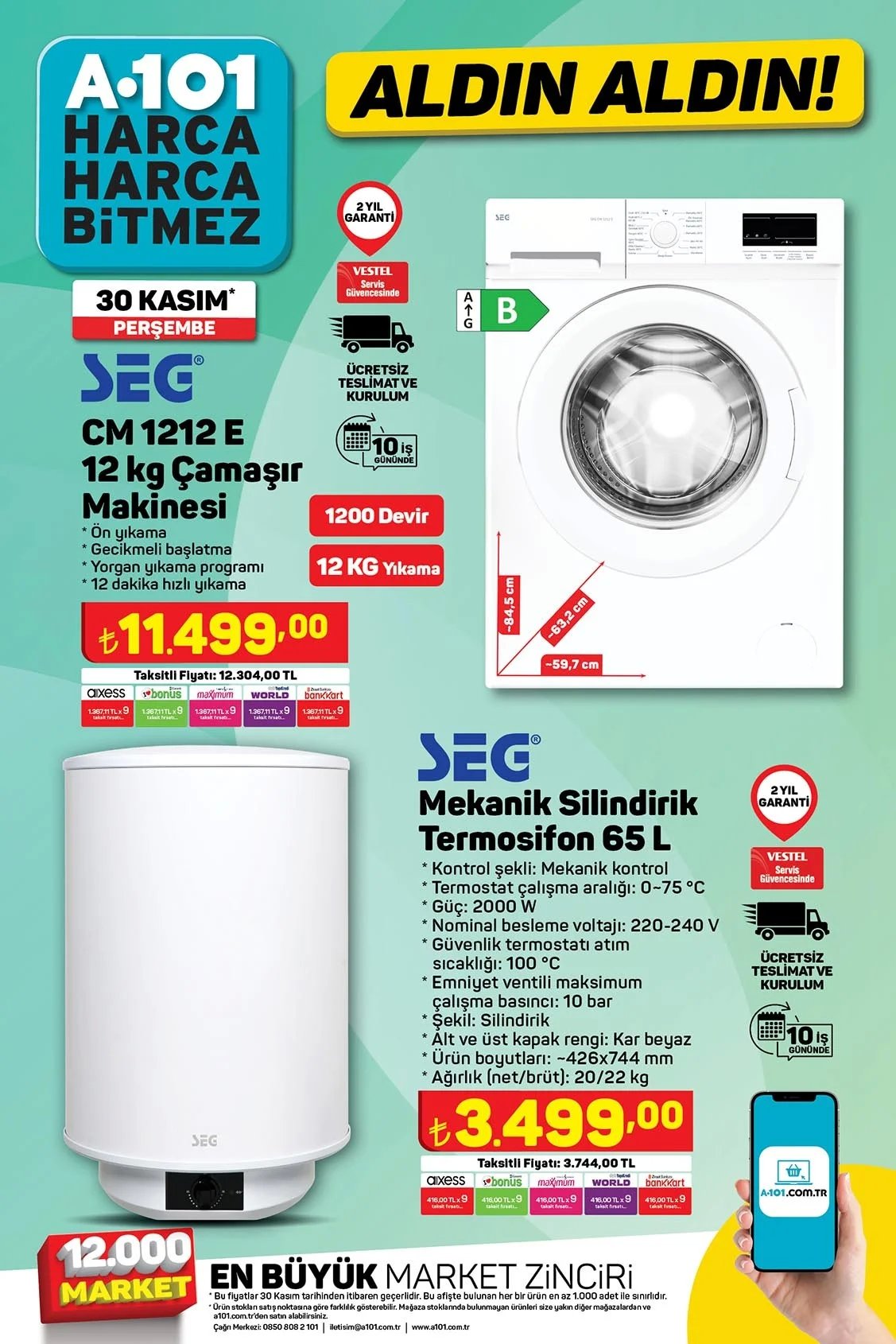 A101 30 Kasım Aldın Aldın Kataloğu. Scooter'dan ev aletlerine kadar bir çok ürün indirime giriyor!