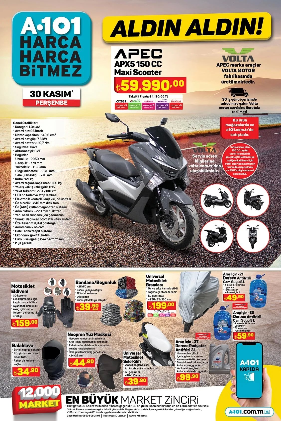 A101 30 Kasım Aldın Aldın Kataloğu. Scooter'dan ev aletlerine kadar bir çok ürün indirime giriyor!
