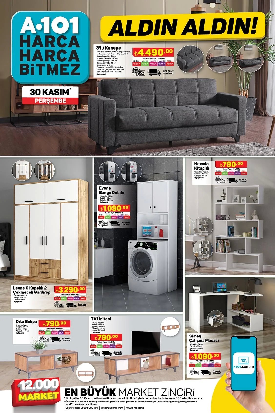 A101 30 Kasım Aldın Aldın Kataloğu. Scooter'dan ev aletlerine kadar bir çok ürün indirime giriyor!
