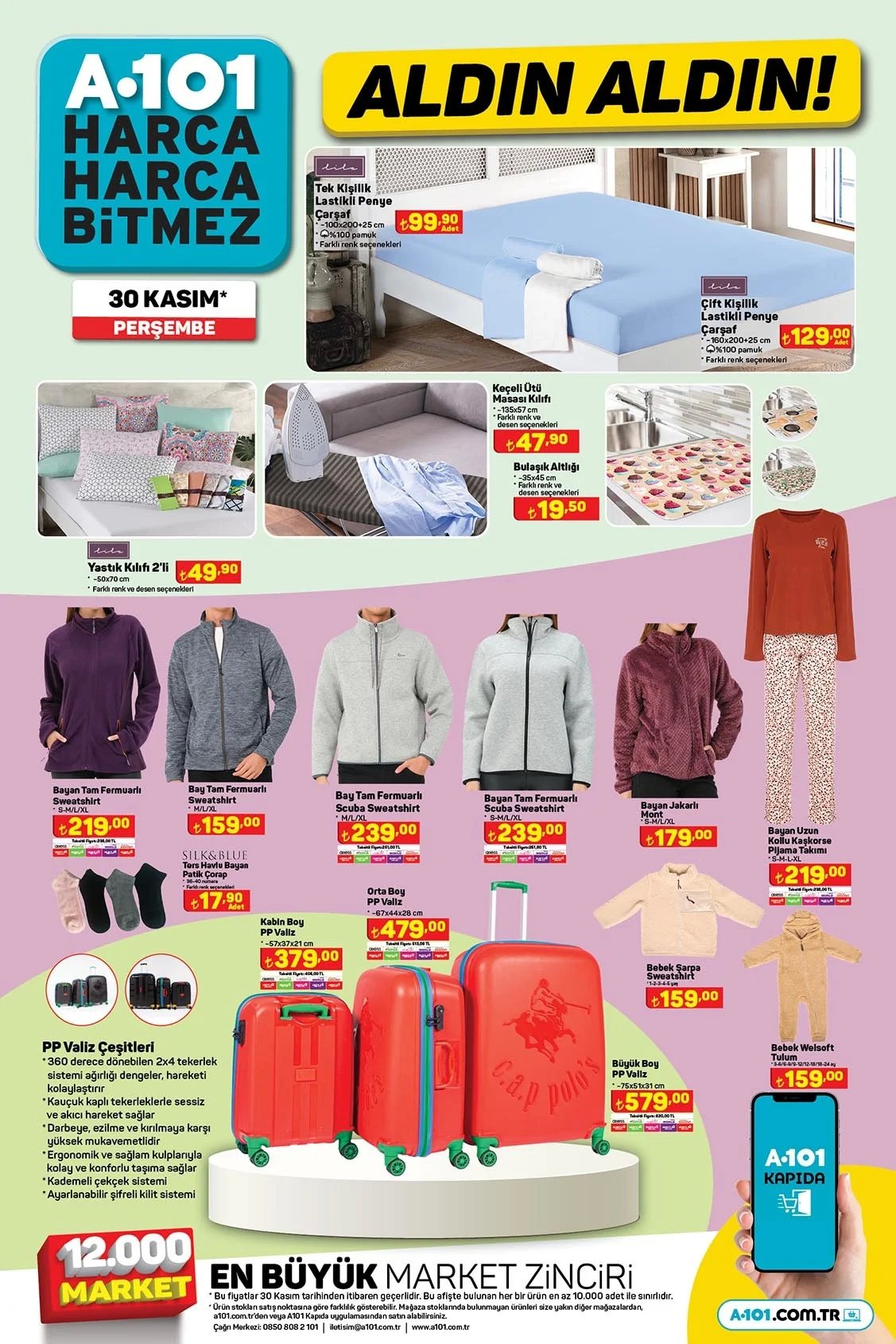A101 30 Kasım Aldın Aldın Kataloğu. Scooter'dan ev aletlerine kadar bir çok ürün indirime giriyor!