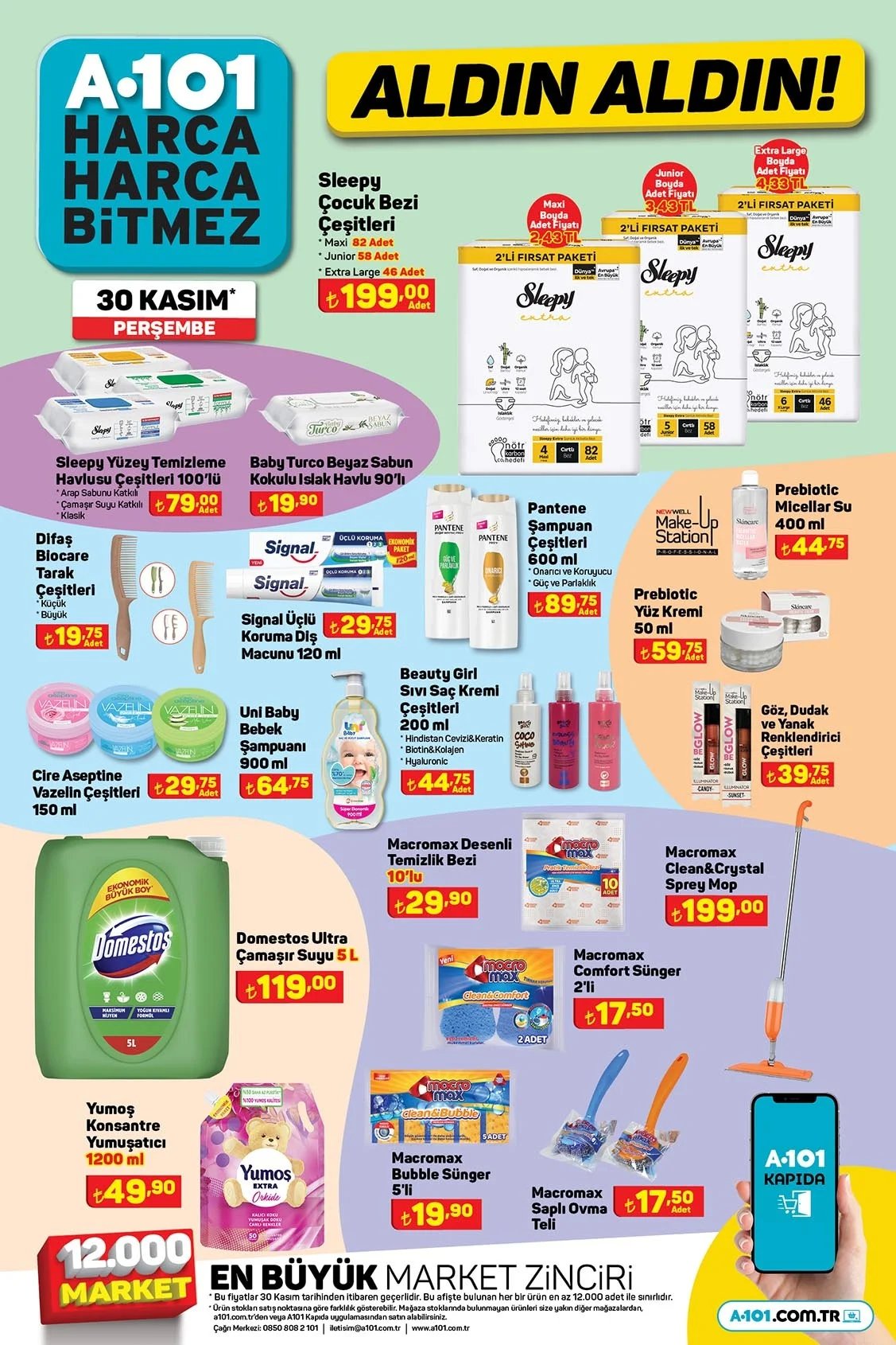 A101 30 Kasım Aldın Aldın Kataloğu. Scooter'dan ev aletlerine kadar bir çok ürün indirime giriyor!