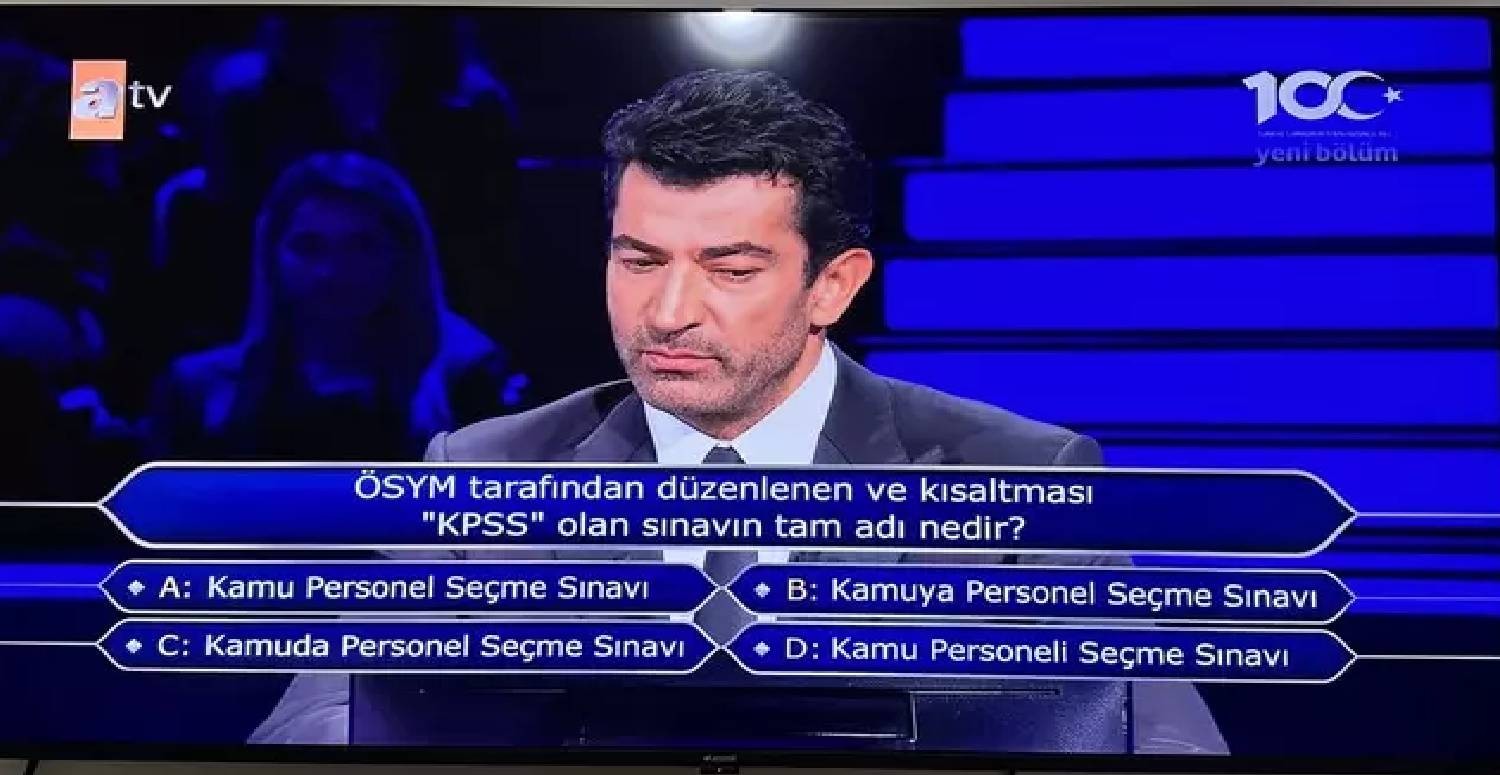 kim milyoner olmak ister KPSS sorusu