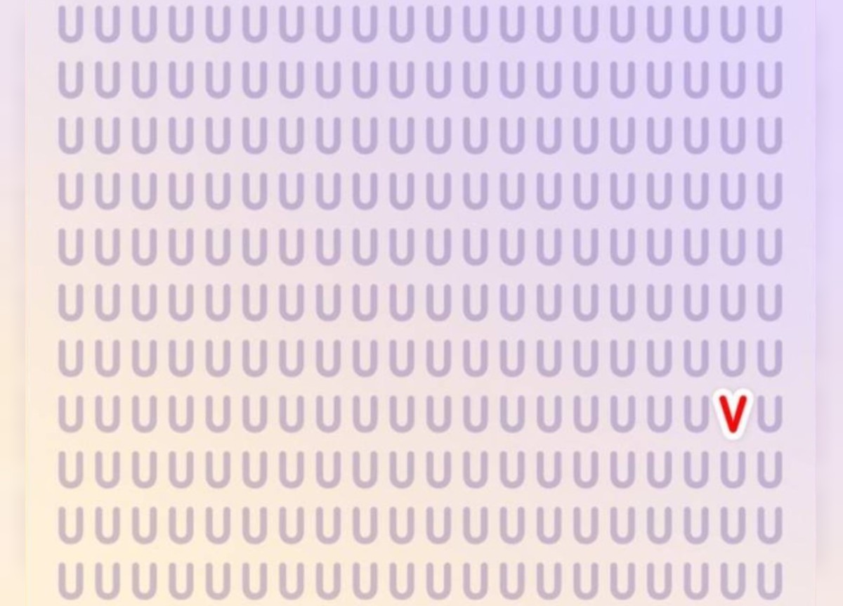 u harfleri içindeki v harfini bulma