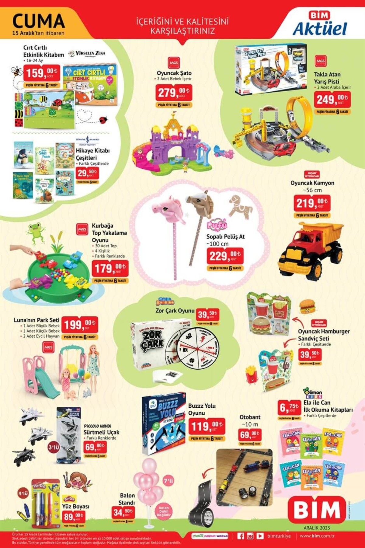 15 Aralık 2023 tarihili BİM güncel ürünler kataloğu