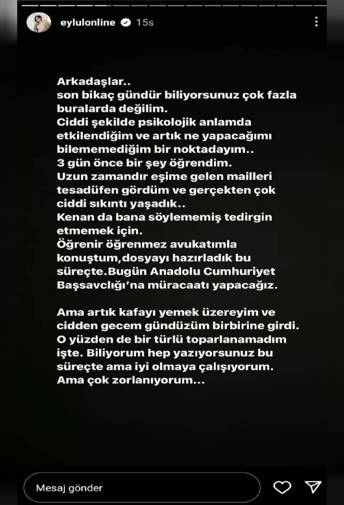 Eylül öztürk tehdit