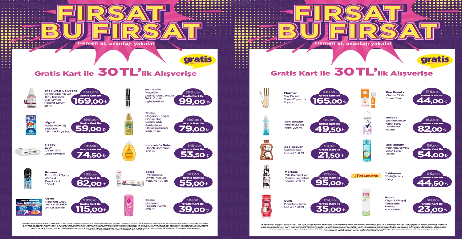 GRATİS 1 ARALIK - 1 OCAK KATALOGU