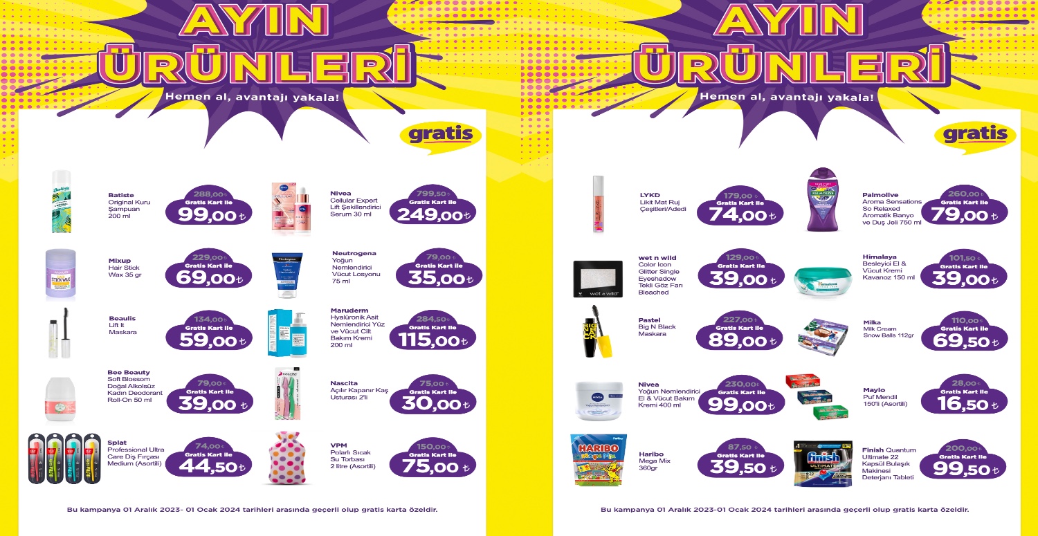 GRATİS 1 ARALIK - 1 OCAK KATALOGU