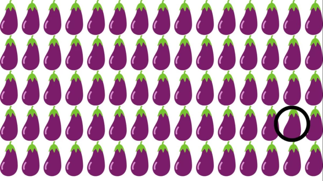 Resimdeki farklı patlıcanı 7 saniyede bulanların IQ'su en az 119 çıkıyor! Gözlerine güvenen denesin