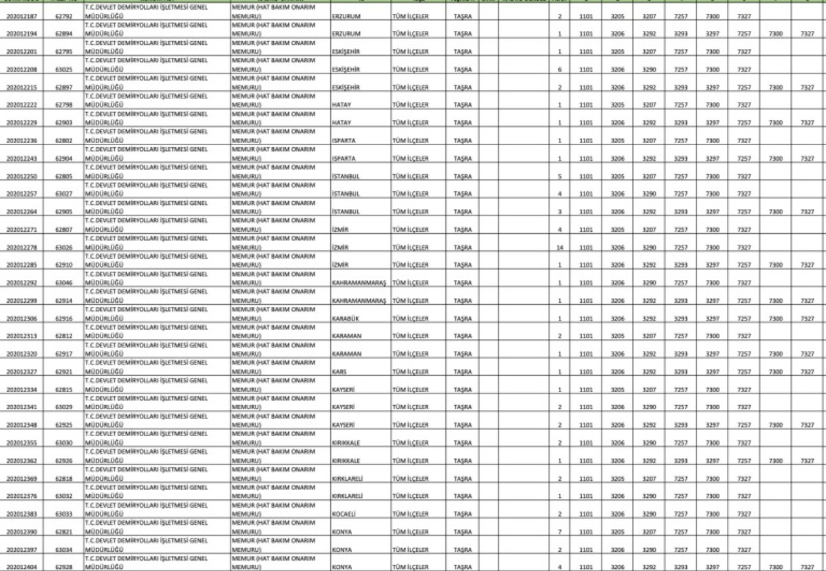 TCDD 424 personel alımı