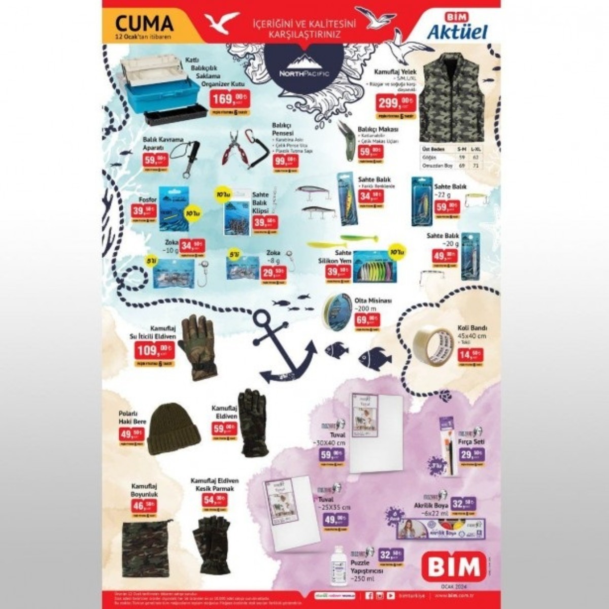 12 Ocak 2024 BİM aktüel ürünler fiyat listesi