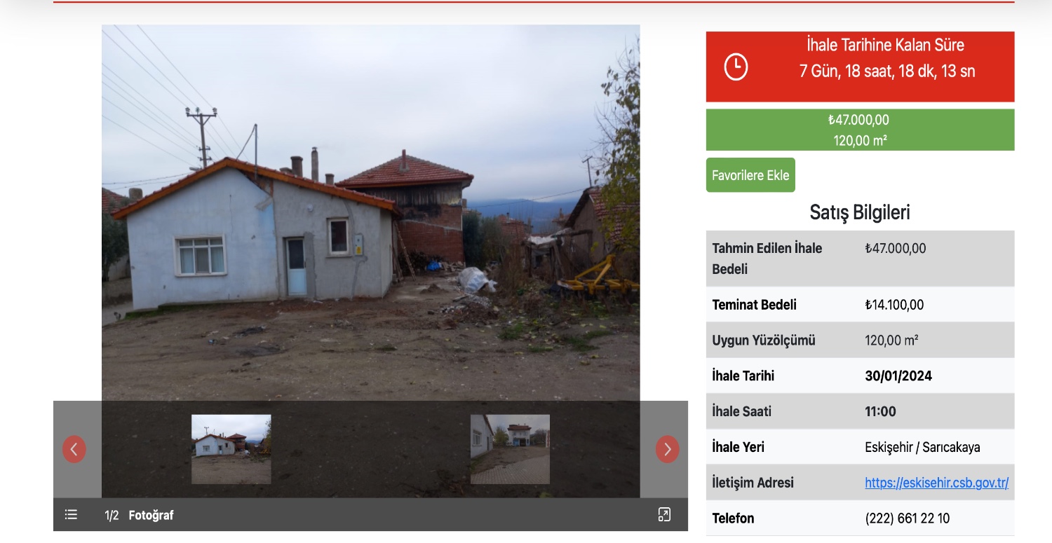 47.000 TL’YE 120 METRE² ARAZİ SATIŞTA