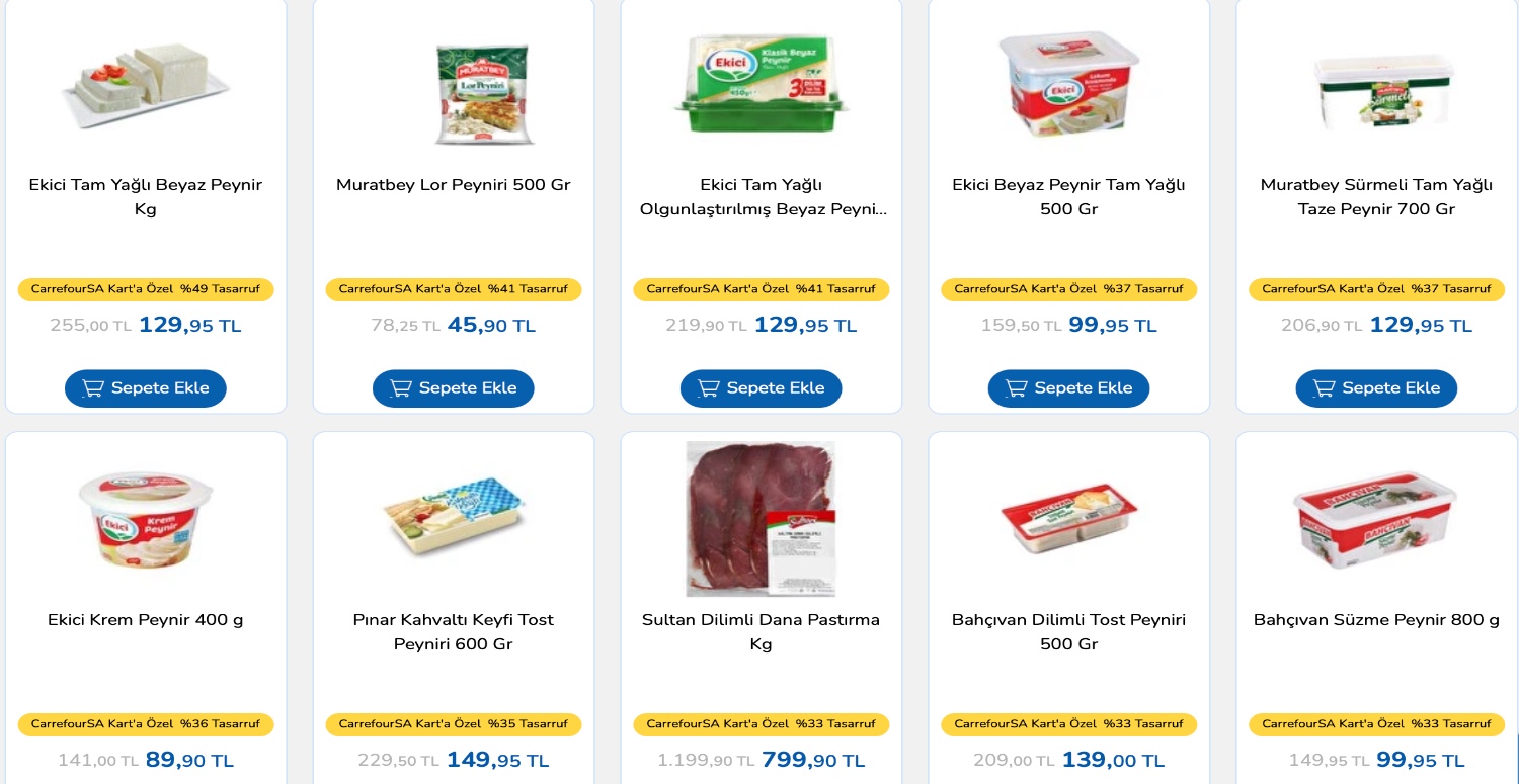 Beyaz peynir, kaşar, zeytin, sucuk, pastırma... Hepsi yüzde 49 indirimle satışta!