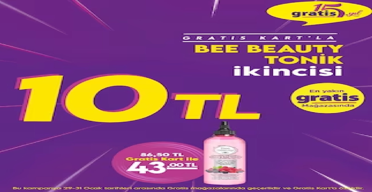 Gratis’te aynı üründen 2.sini alırsanız sadece 1 TL ödeyeceksiniz! 31 Ocak’a kadar geçerli olacak