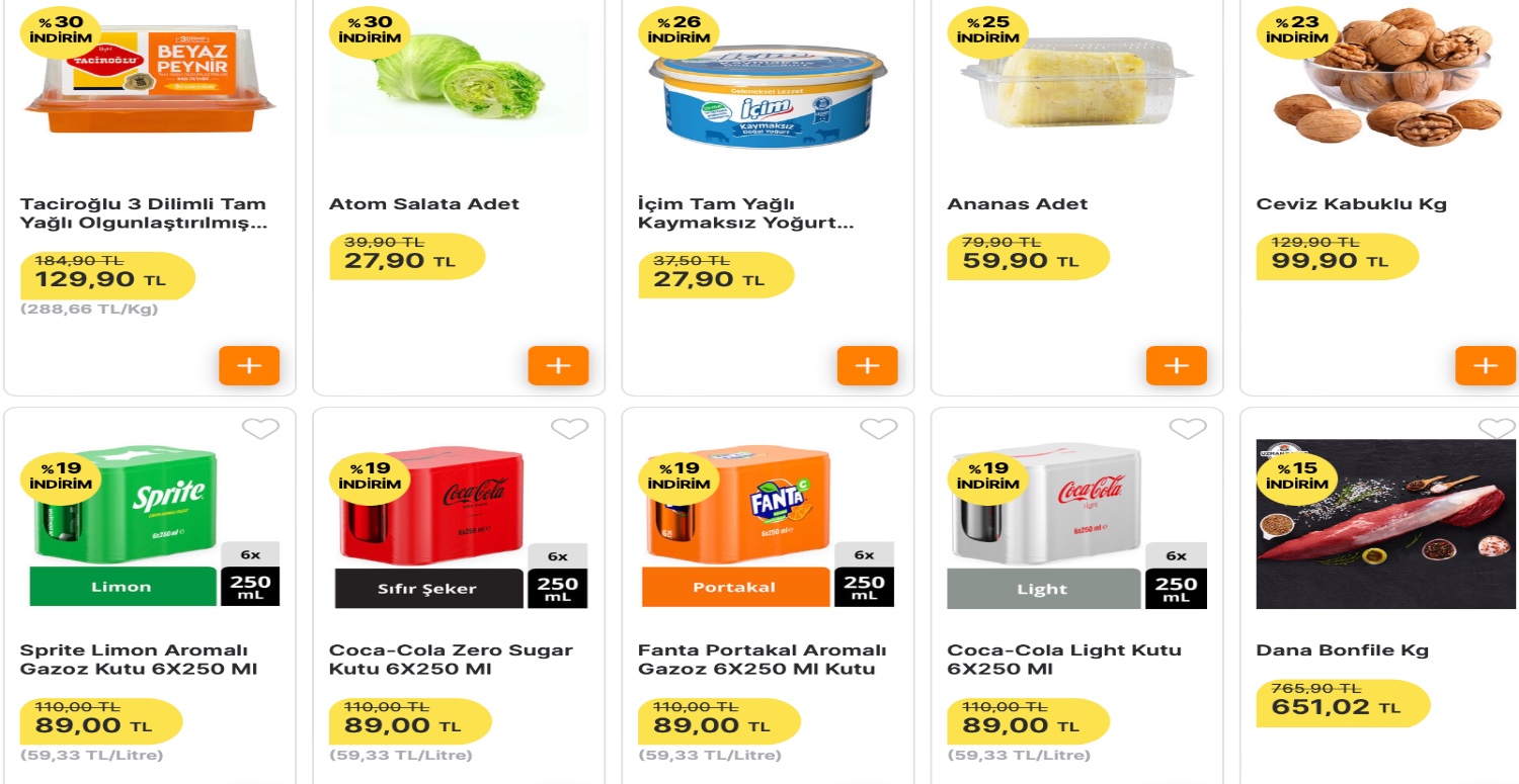 Her şey yüzde 50 indirimli satışa çıkartıldı! Portakal, domates, beyaz peynir, yoğurt ne ararsanız indirimde