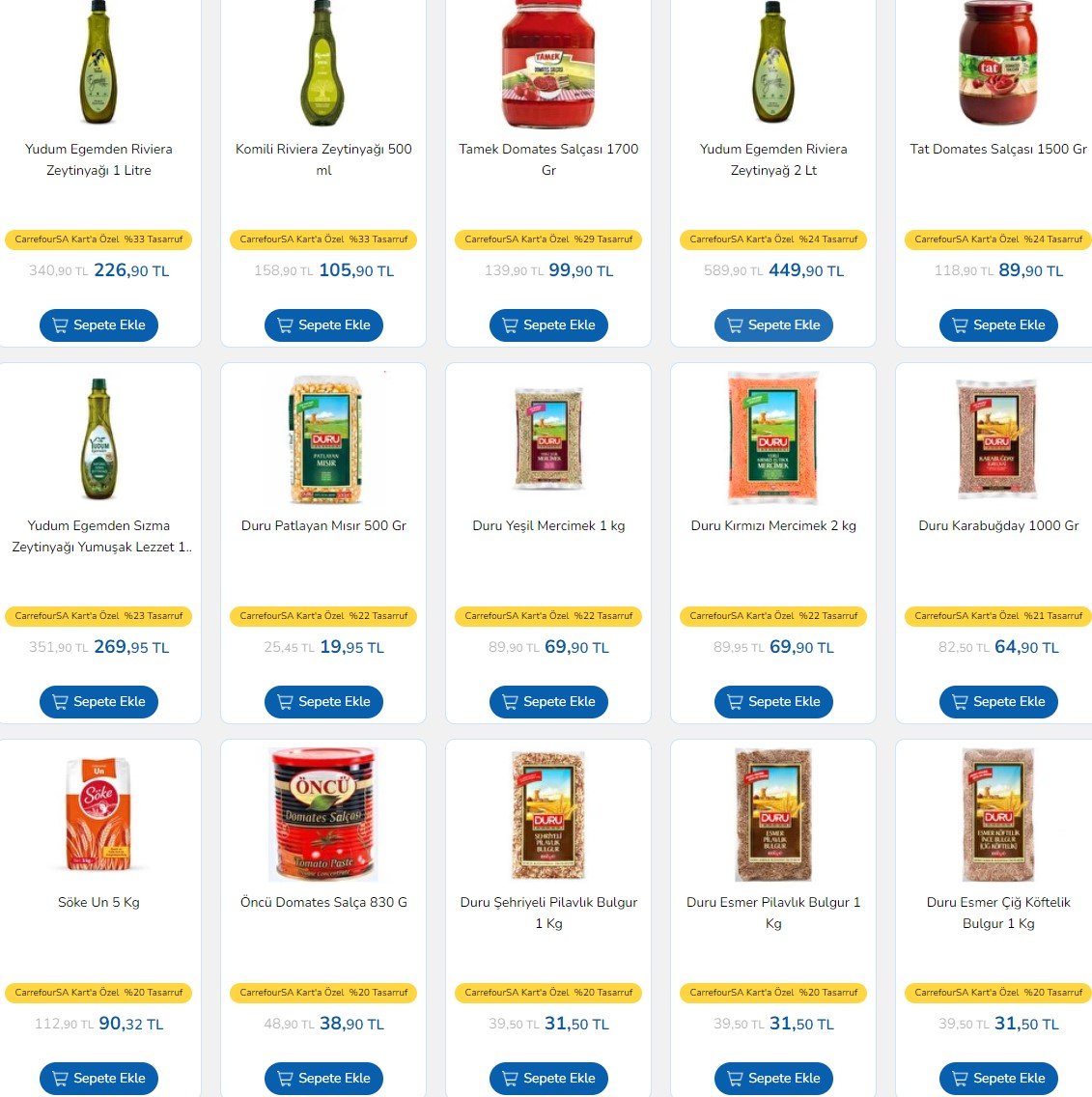 CarrefourSA’dan Temel Gıda Ürünlerinde Şok İndirim!