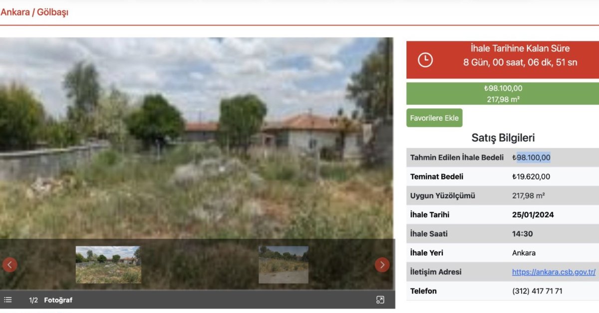Ankara'da büyük fırsat! Milli Emlak'tan 98 bin 100 TL'ye arsa sahibi olabilirsiniz