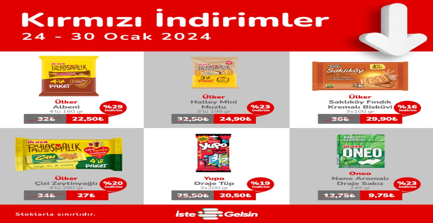 Kırmızı indirimler hız kesmeden devam ediyor! 30 Ocak’ta sona erecek