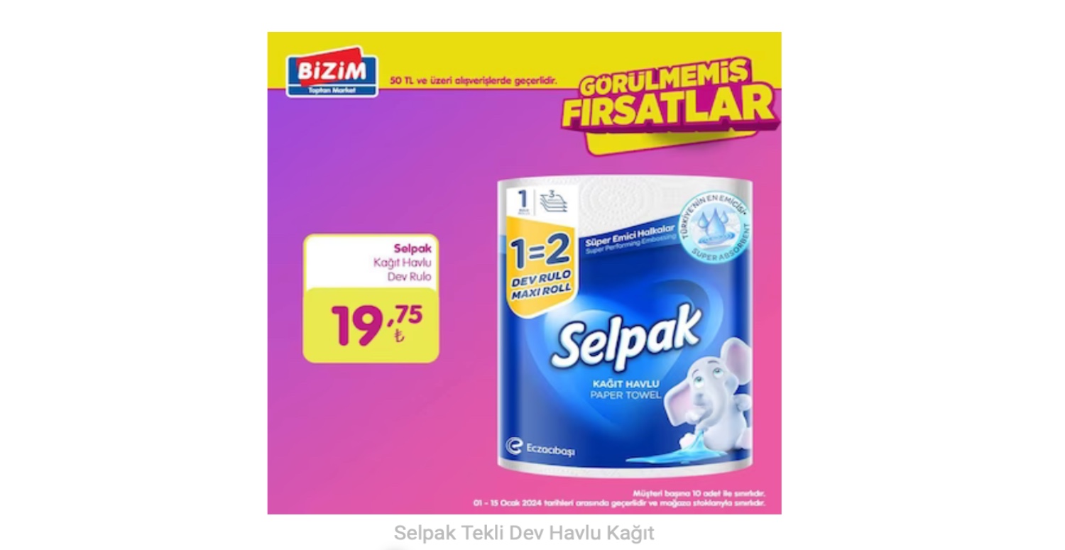 RULONUN TANESİ 19,75 TL’YE SATILACAK