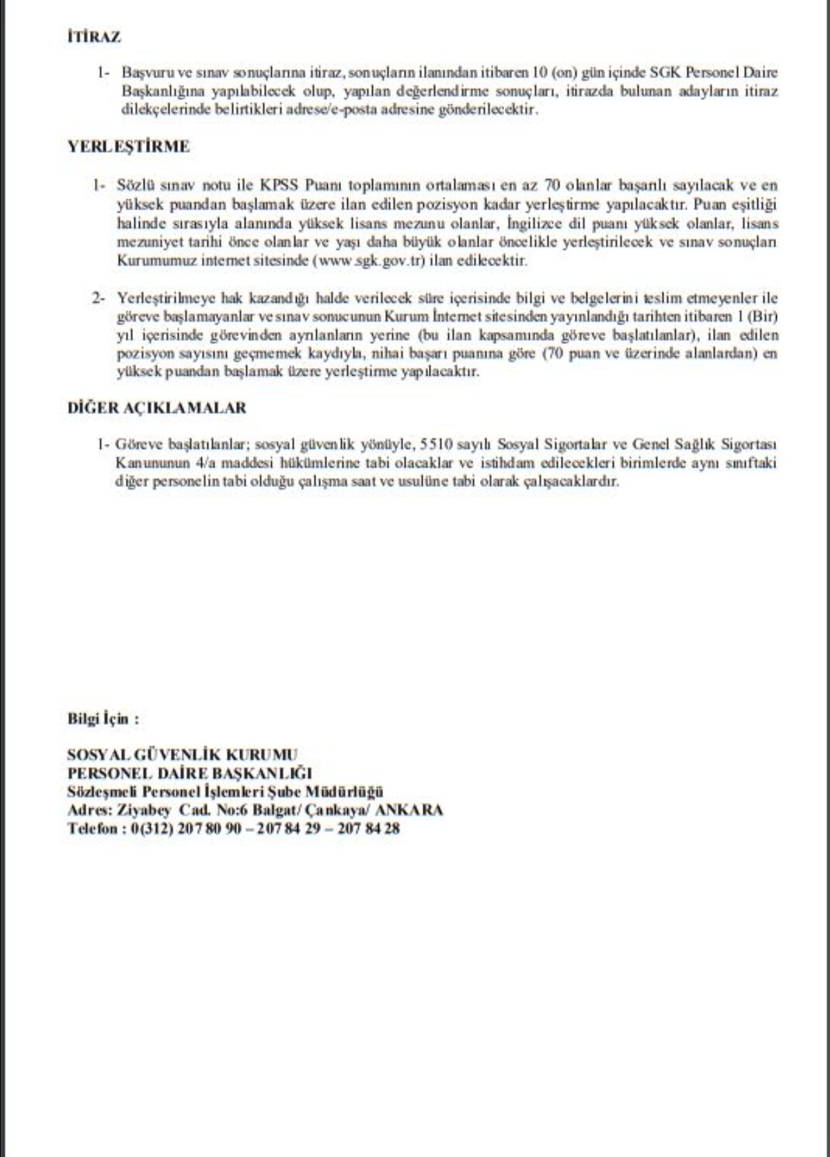 SGK 46 personel alımı