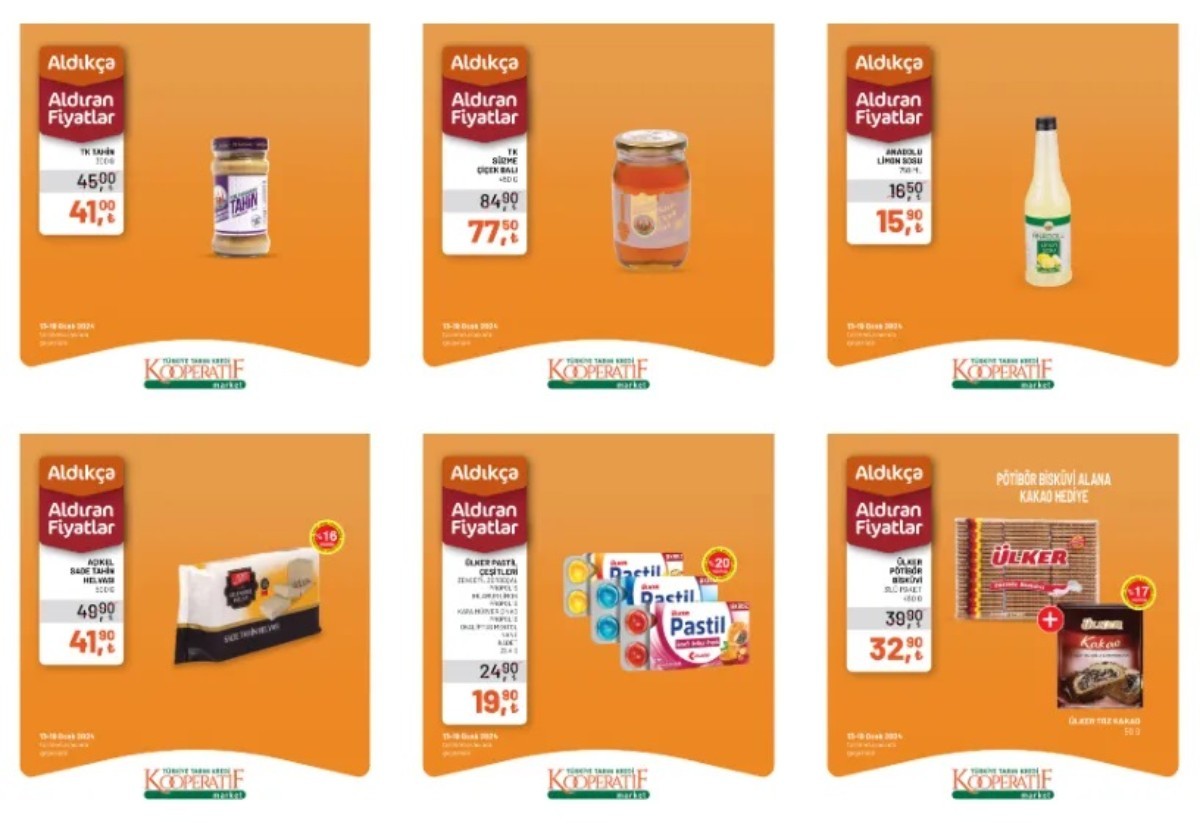Tarım Kredi Market zincirinin 13 Ocak-19 Ocak tarihleri indirimli ürün listesi
