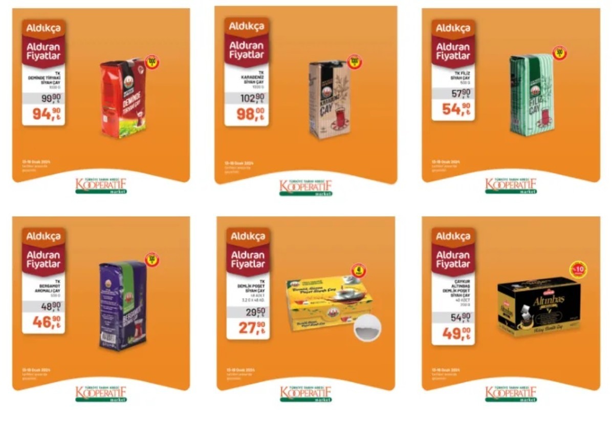 Tarım Kredi Market zincirinin 13 Ocak-19 Ocak tarihleri indirimli ürün listesi