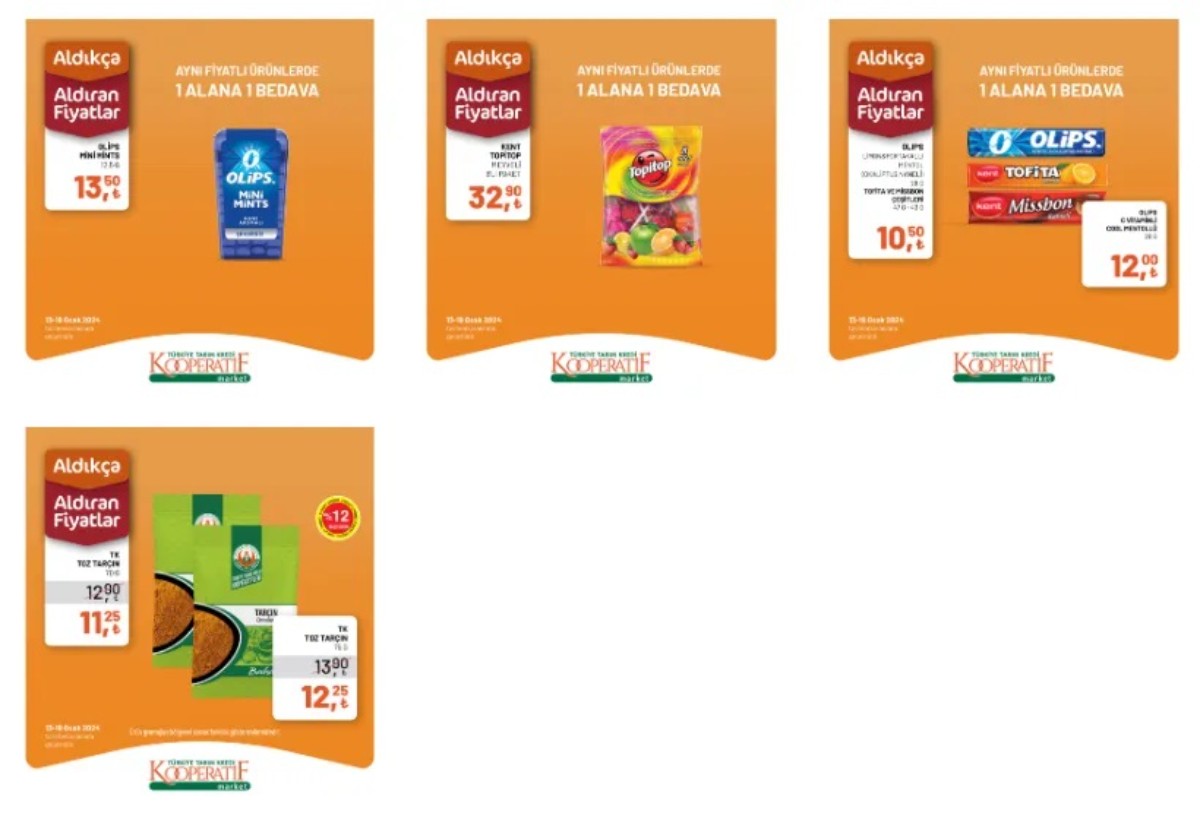 Tarım Kredi Market zincirinin 13 Ocak-19 Ocak tarihleri indirimli ürün listesi