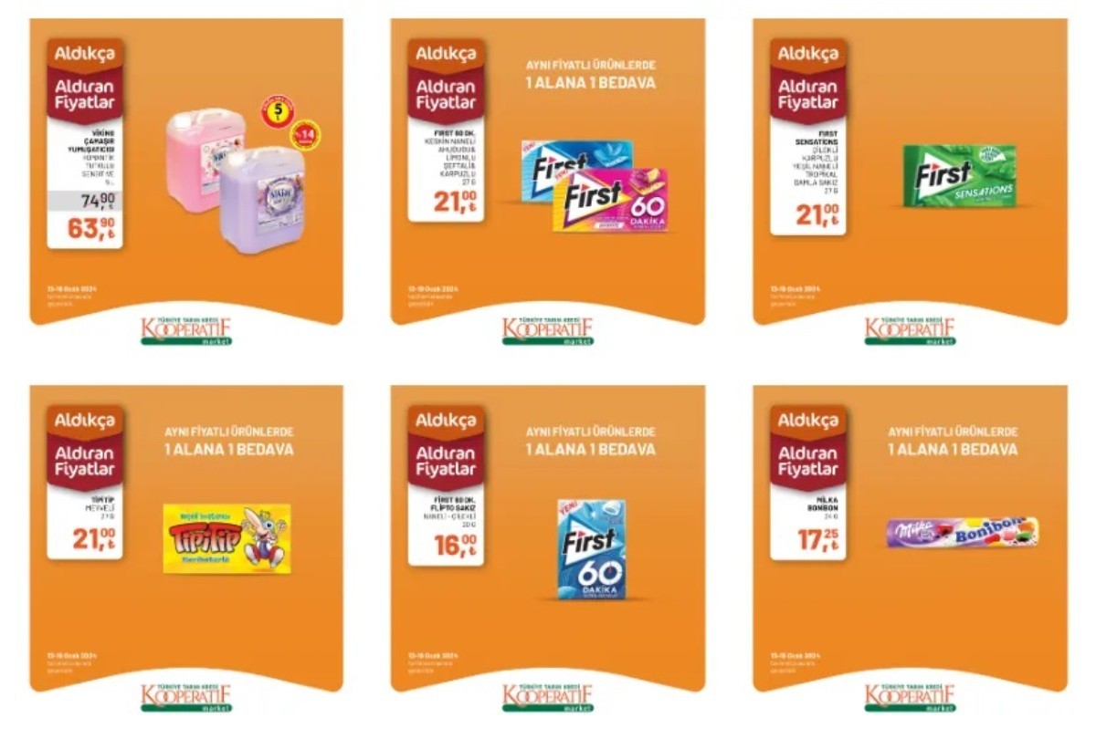 Tarım Kredi Market zincirinin 13 Ocak-19 Ocak tarihleri indirimli ürün listesi