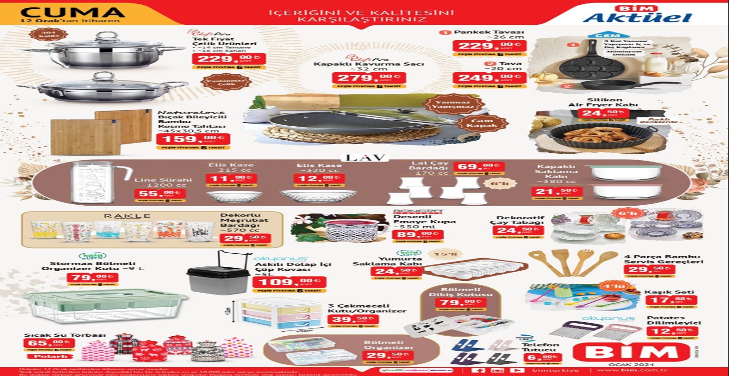 Tüm ev hanımlarını Bim markete koşturacak o ürün satışa çıkacak! Bim 12 18 Ocak aktüel katalogu