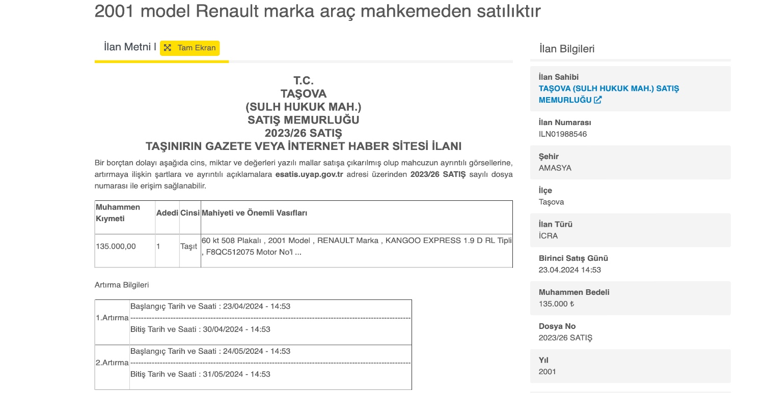 135.000 TL’ye araç sahibi olabileceksiniz! 2001 Model araç isteyenlerin indirim beklemesine gerek yok