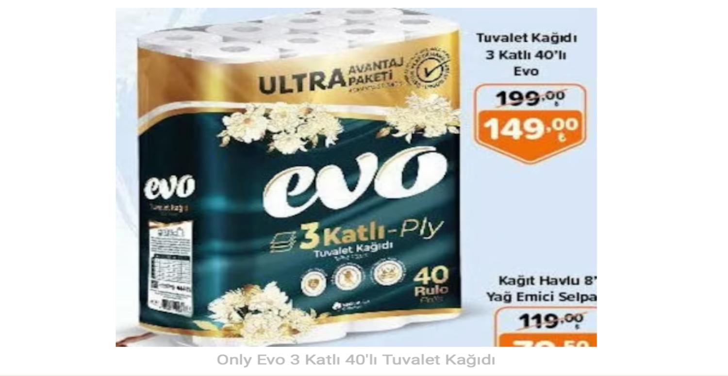 40’LI TUVALET KAĞIDINI SADECE 149 TL’DEN ALABİLECEKSİNİZ