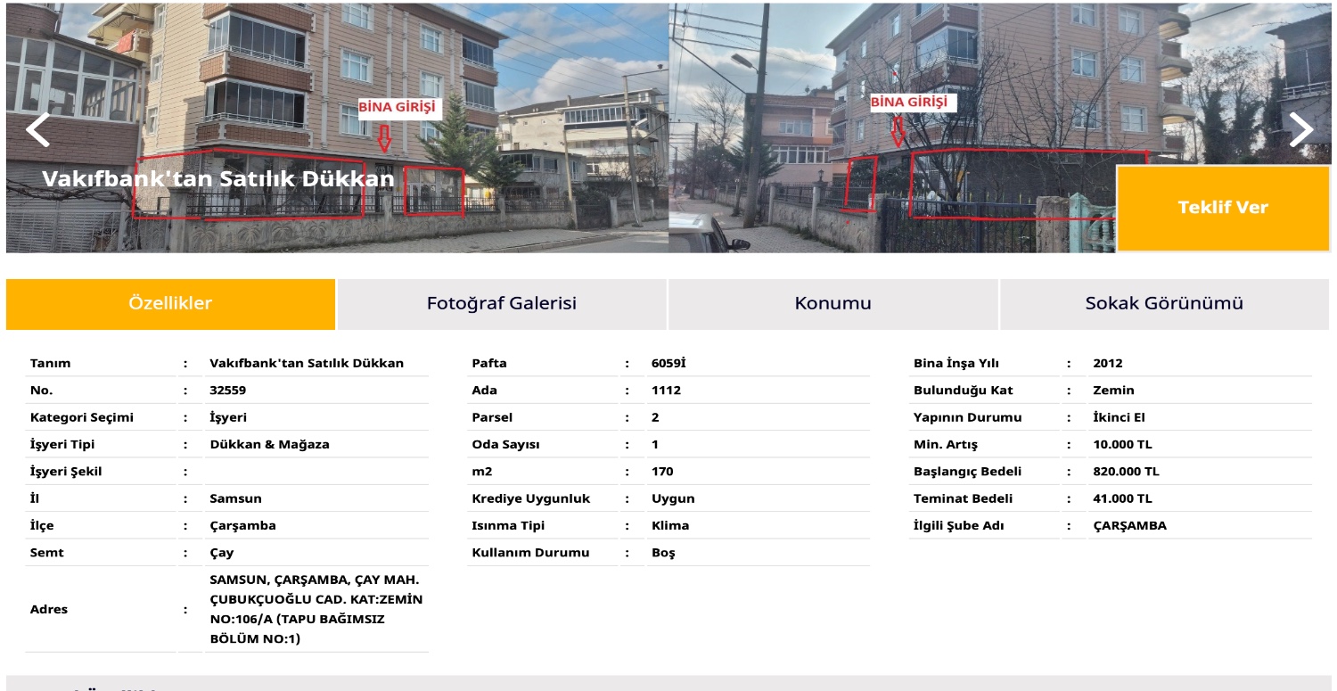 41.000 TL teminat bedelli dükkan satışa çıkartıldı! 170 metrekare dükkan sizleri bekliyor