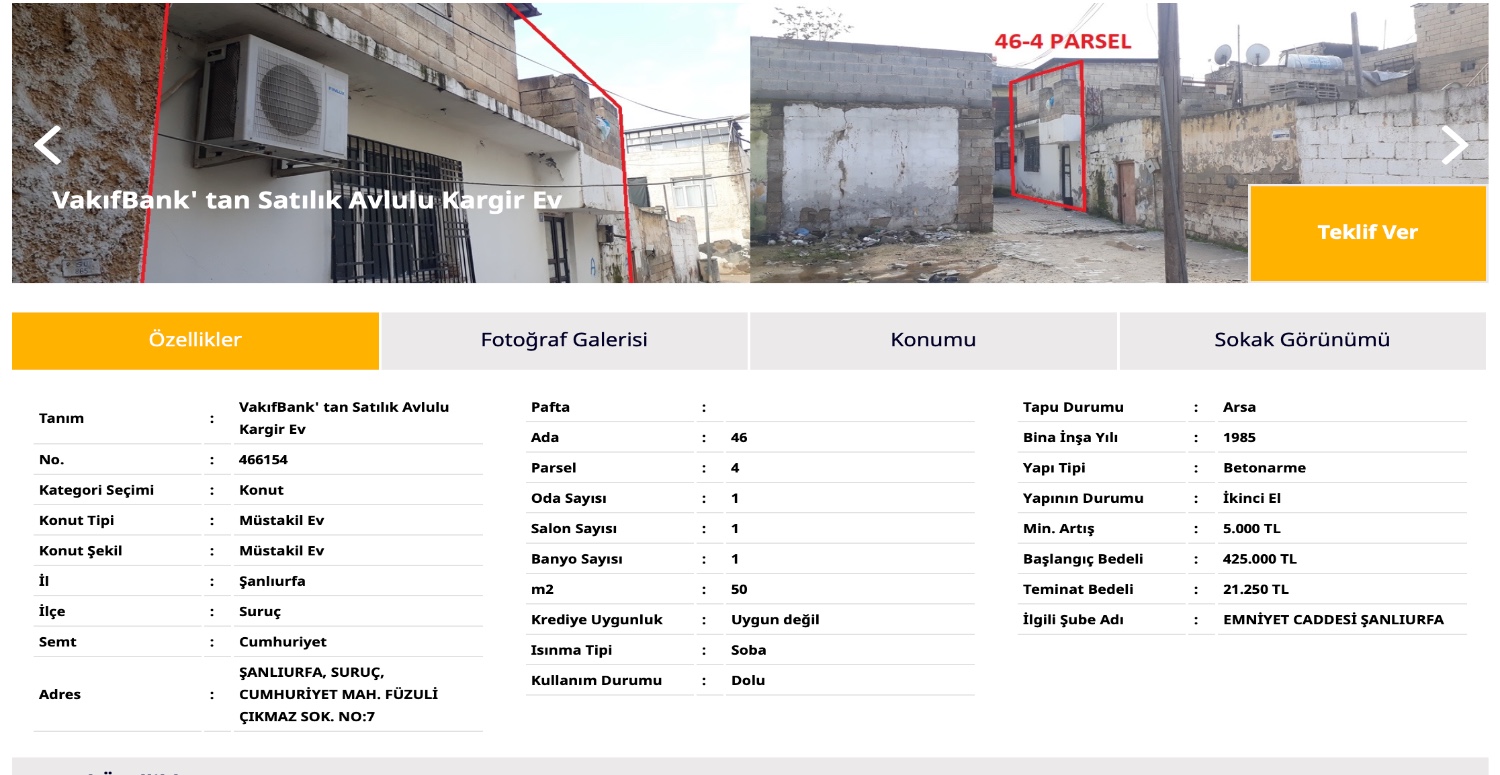 425.000 TL’ye kargir satılığa çıkartıldı! Avlulu arayanlara müjde