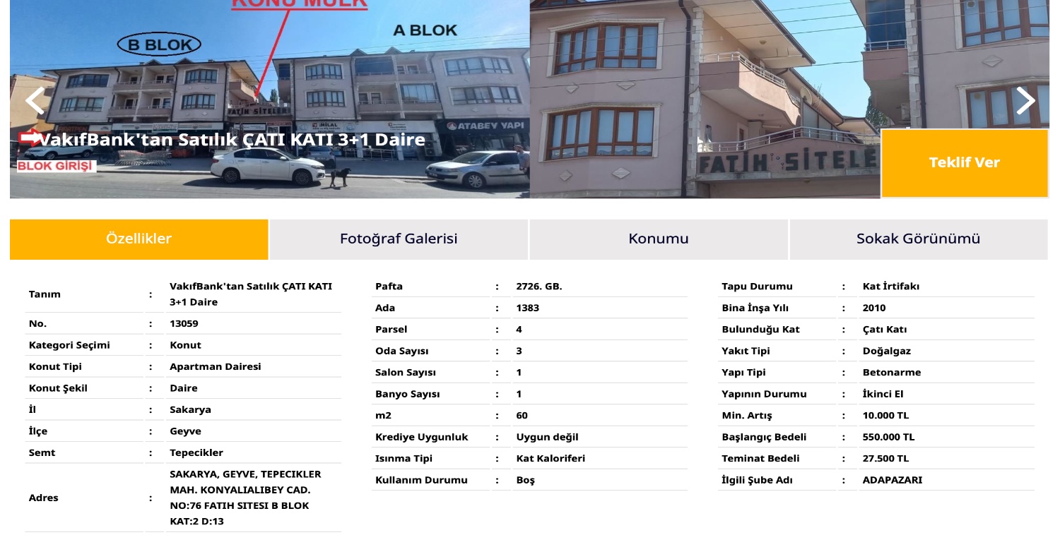 550.000 TL’ye daire sahibi olacaksınız! 3+1 ferah daire o bankadan satışa çıkartıldı