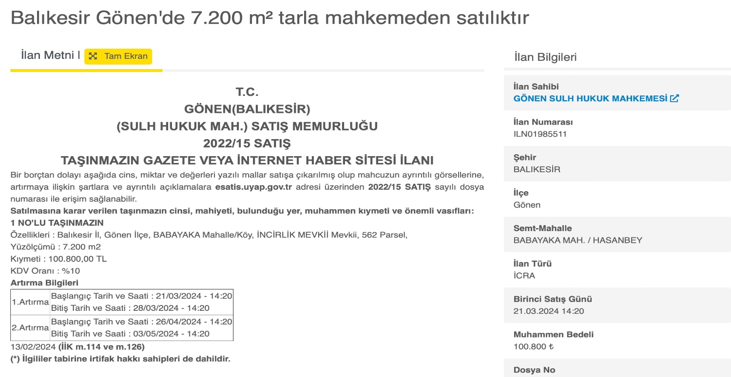 7200 metrekare tarla için sadece 100.000 TL isteniyor! Gören kapacak
