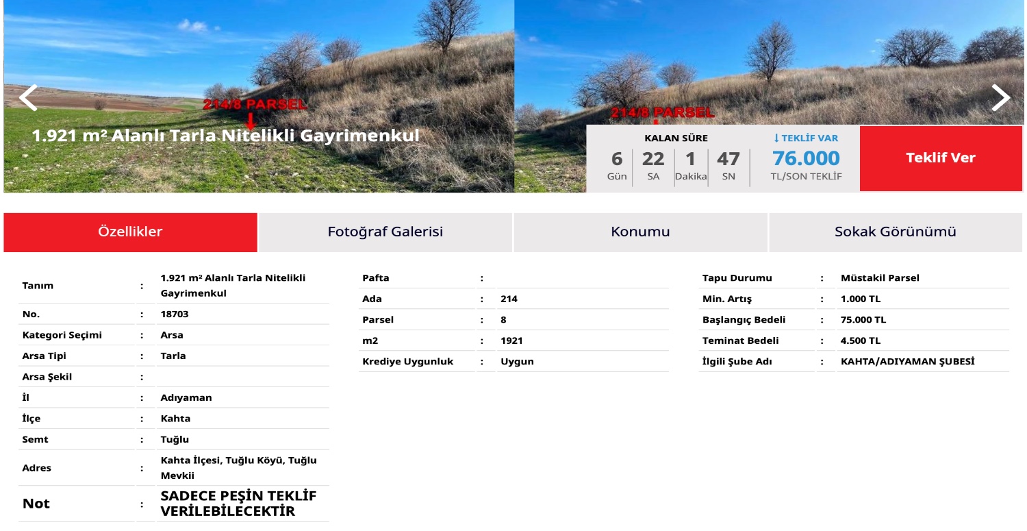 75.000 TL arsa sahibi olacaksınız! Ziraat Bankası duyurdu