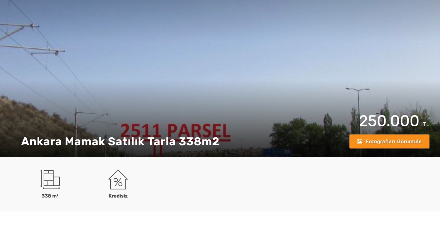 Başlık Düzenle Sil 338 metrekare tarla Mamak’ta satılık! Sadece 250 Bin TL vereceksiniz