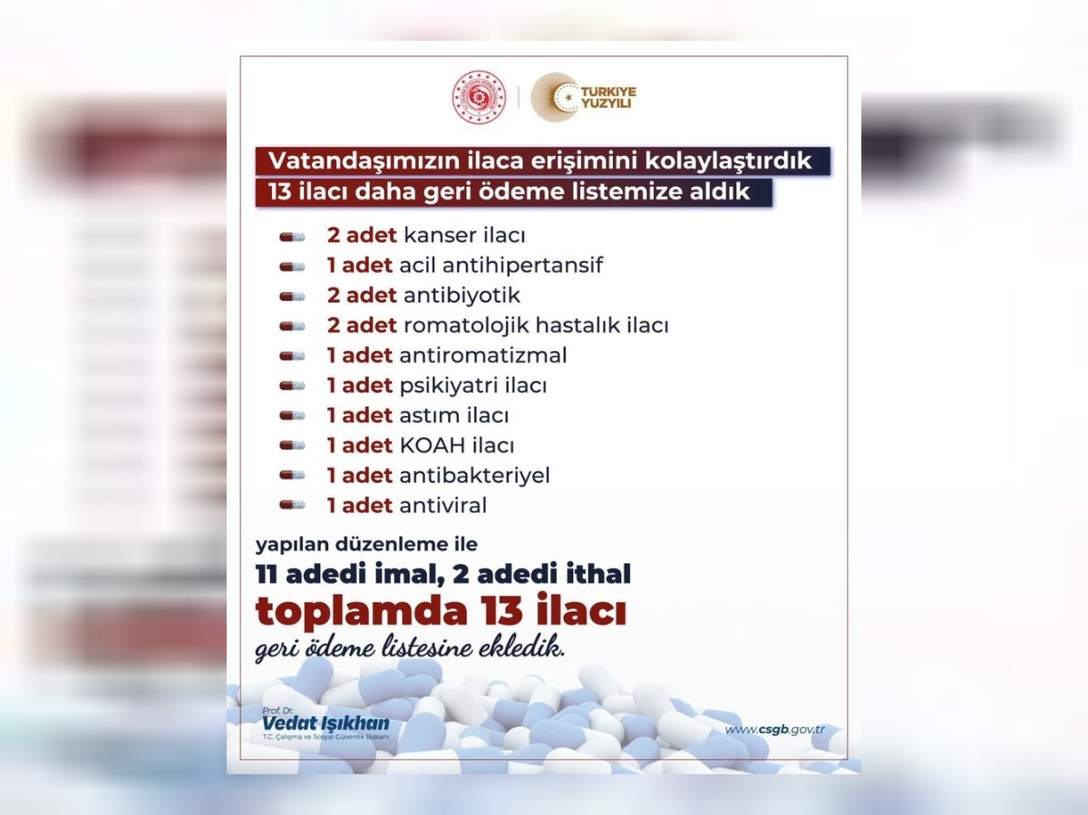 bedeli ödenecek ilaçlar