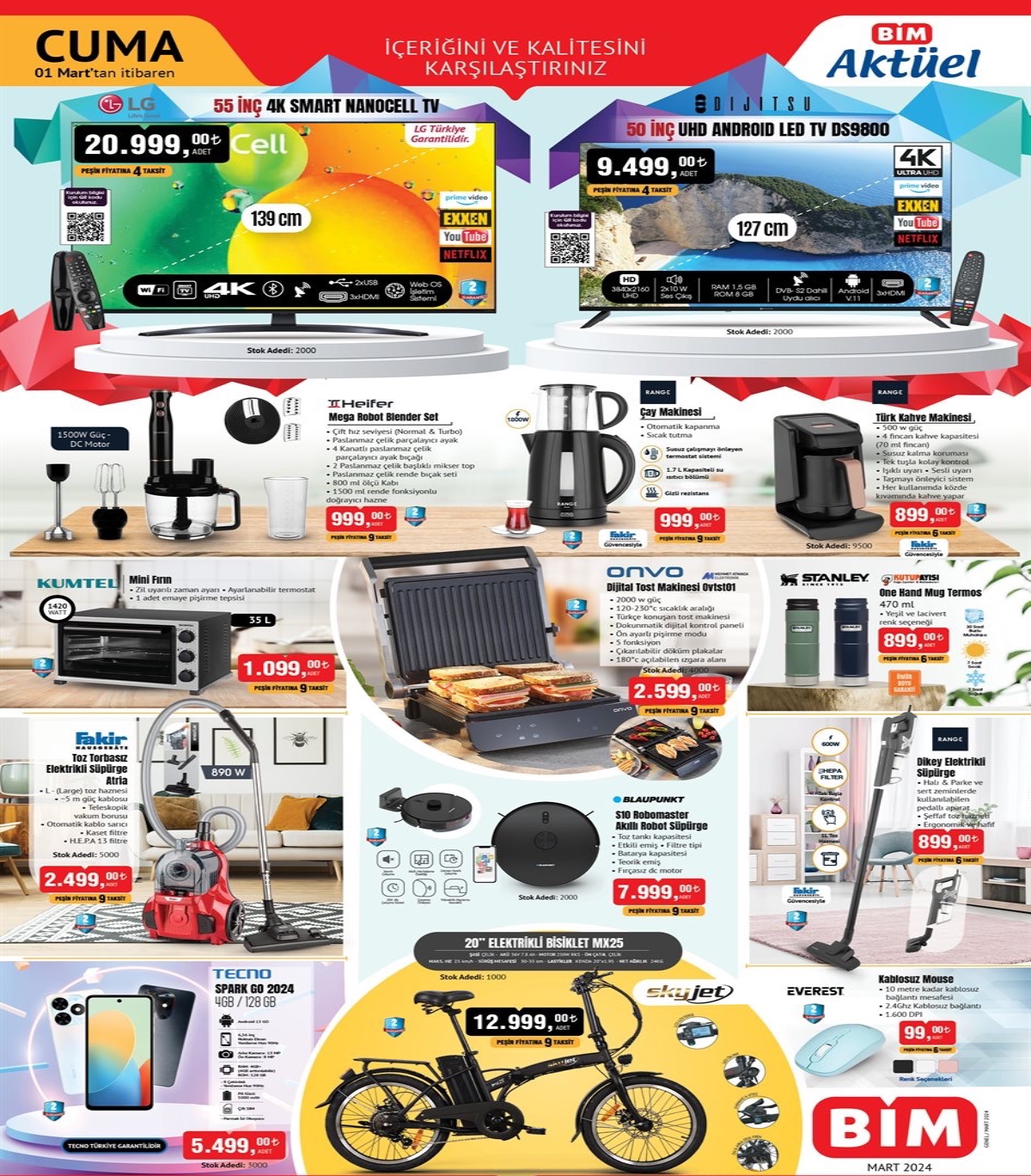 Bim 1 Mart 2024 aktüel kataloğu