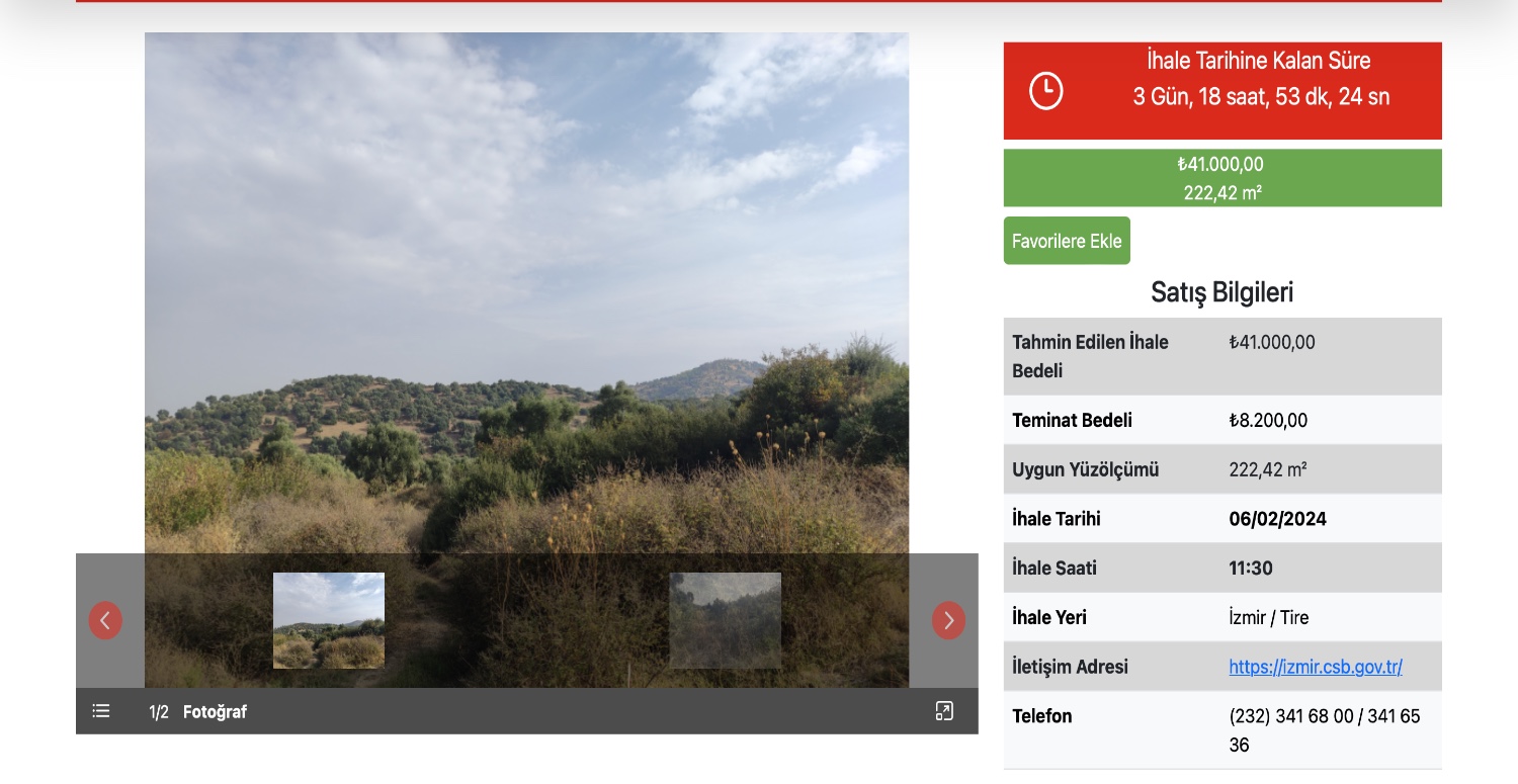 İzmir’de 41.000 TL’ye arsa sahibi olmak mümkün! Şansı kaçırmamanız için son üç gününüz kaldı