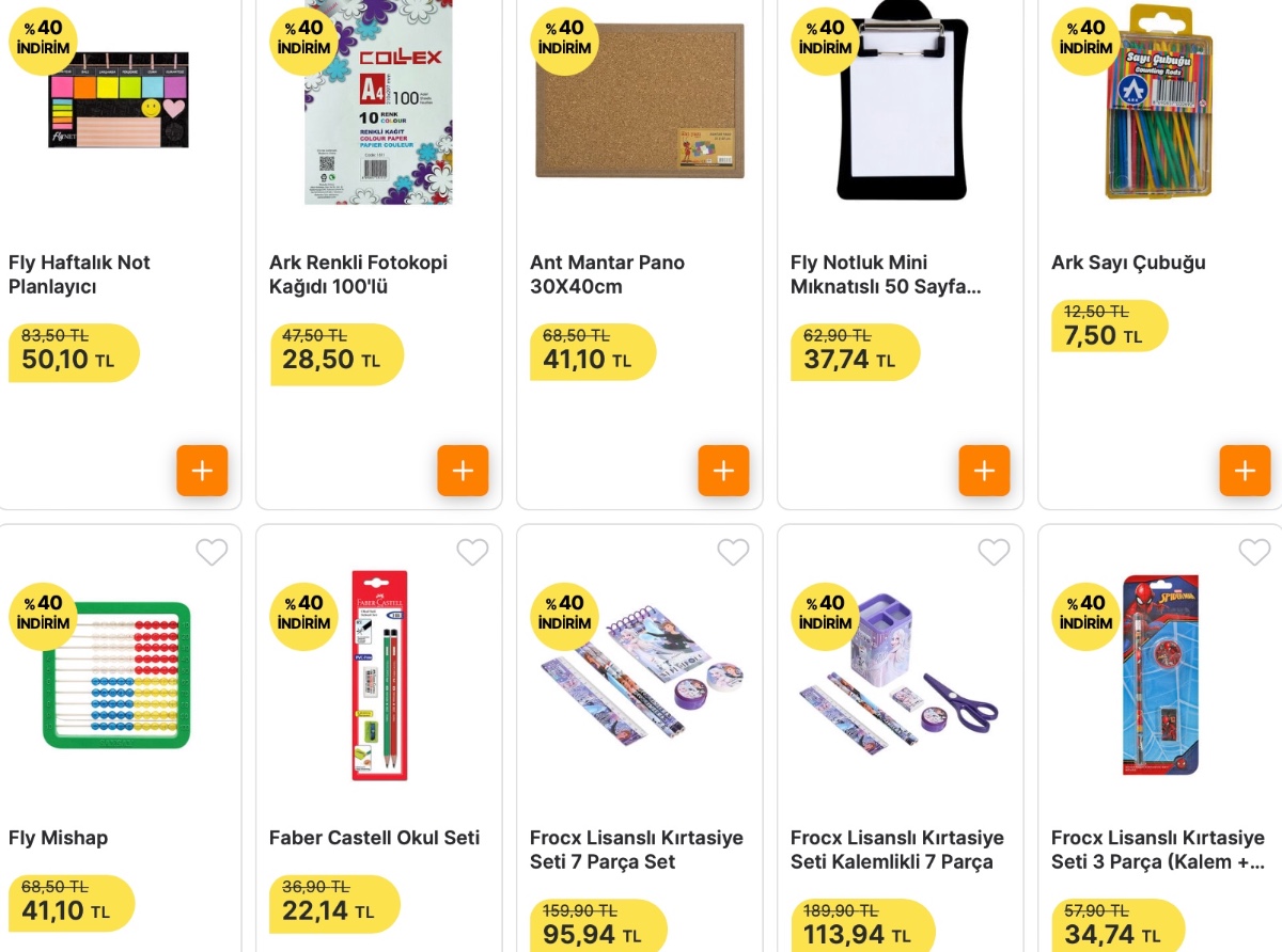 Kırtasiye ürünlerinde yüzde 40 indirim sizi bekliyor! 294 ürün 29 Şubat’a kadar indirimli satışta