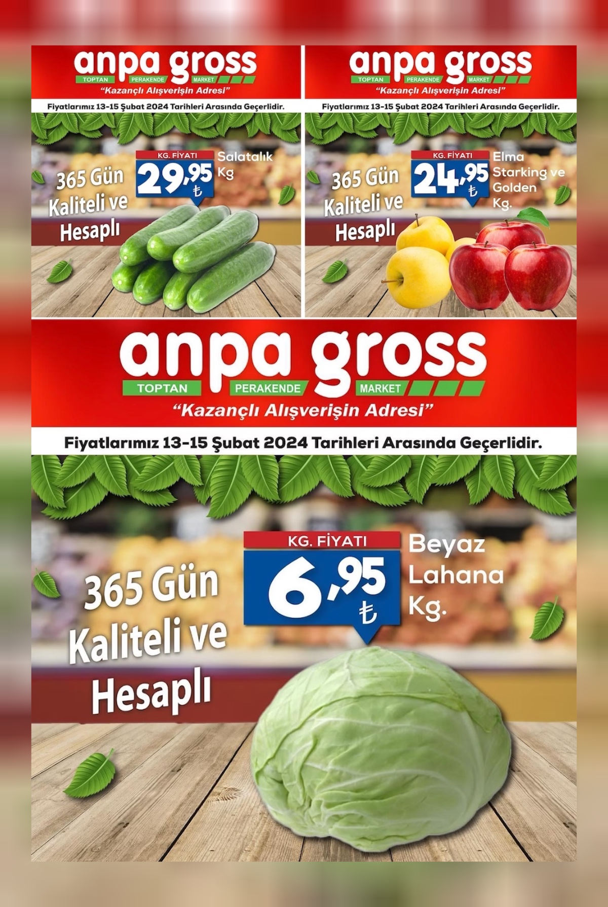 Lahana, elma, salatalık indirimli satışta! 6 TL’den başlayan fiyatlar 15 Şubat’a kadar devam edecek