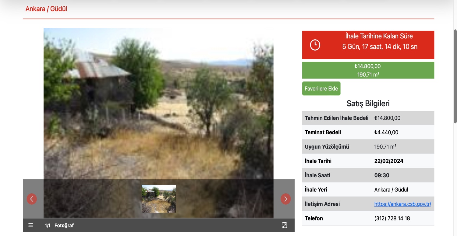 Merkezi yerde 4.440 TL’ye arsa satışa çıkartıldı! 190,71 metrekare arsanız sizi bekliyor