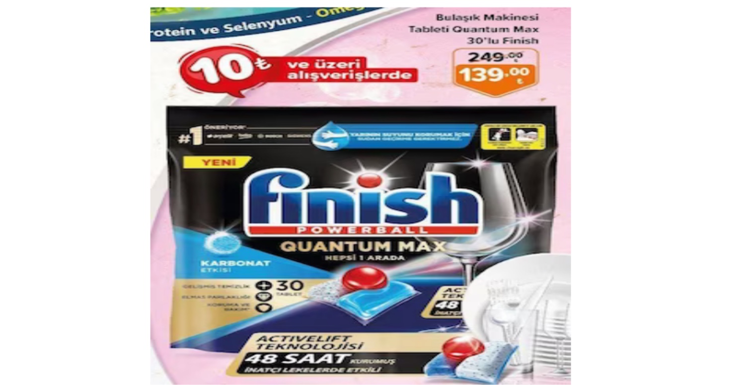 O marketten 10 TL üzeri alışveriş yapan yaşadı! Bulaşık makinesi tableti yüzde 50 indirimli satışta