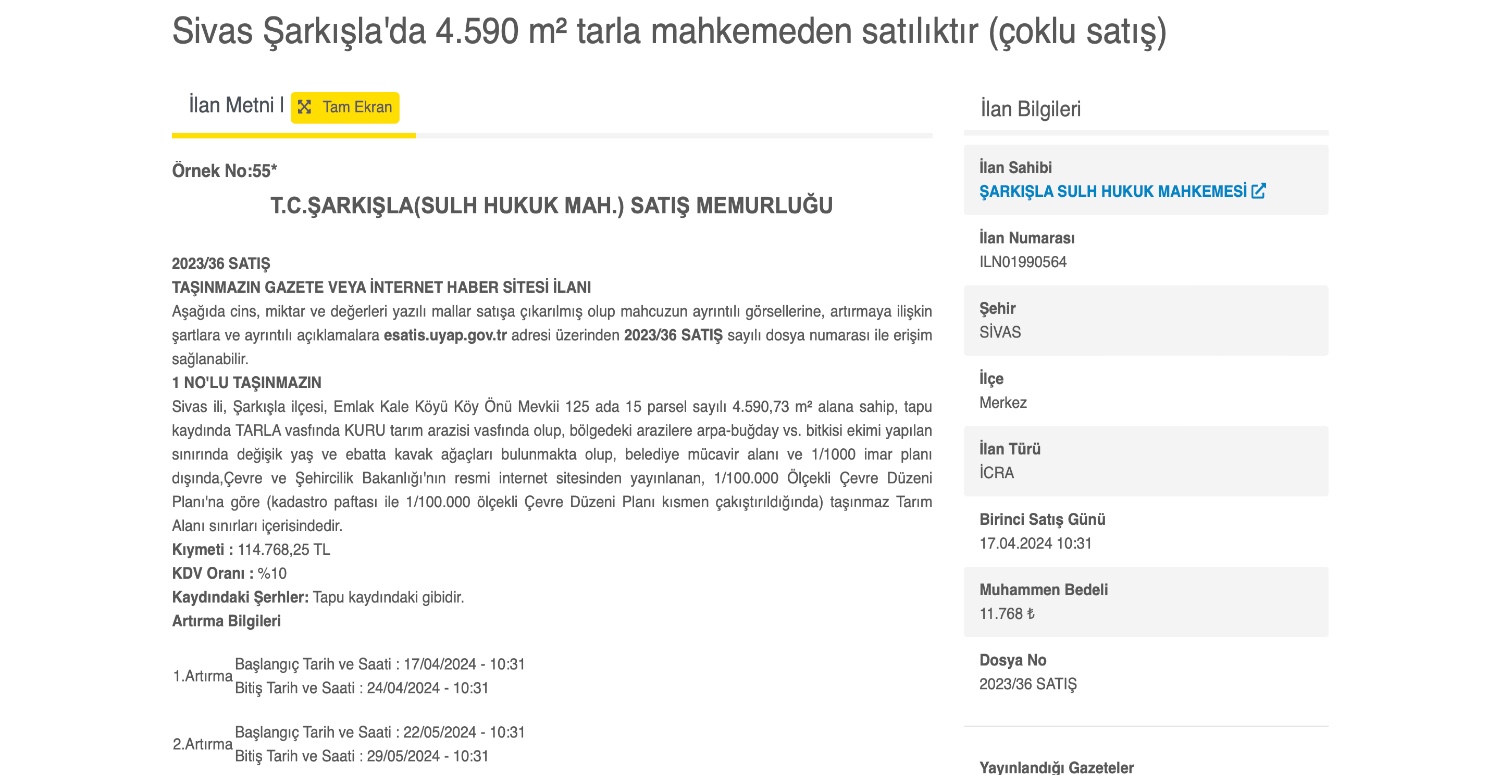 Sadece 11.000 TL’ye tarlasını satın alacaksınız! Yatırım yapmak isteyenlere kaçırılmayacak fırsat duyuruldu