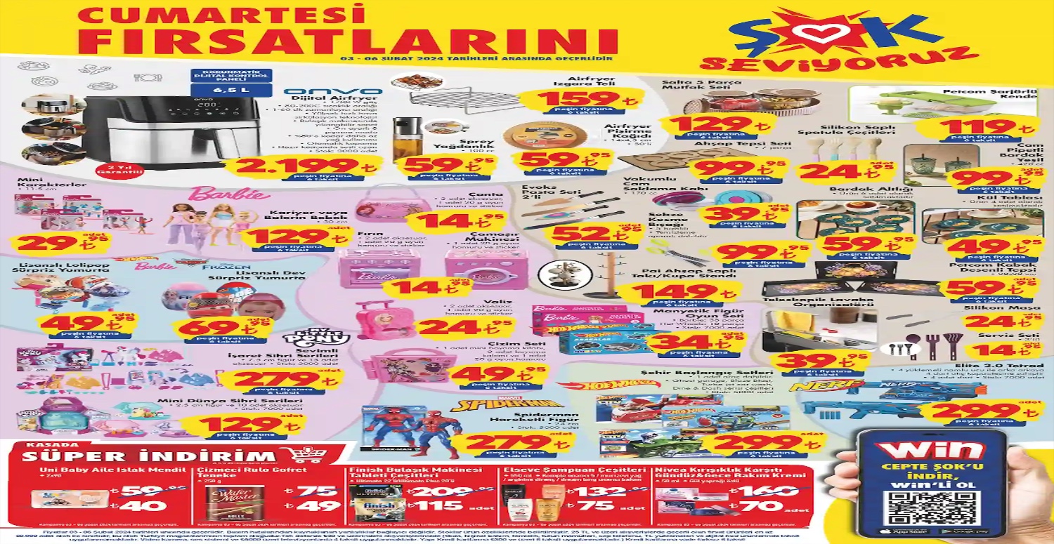 Şok marketler mutfağınızı kolaylaştıracak ürünleri 25 TL’den satışa çıkarttı! Şok 3 6 Şubat aktüel katalogu
